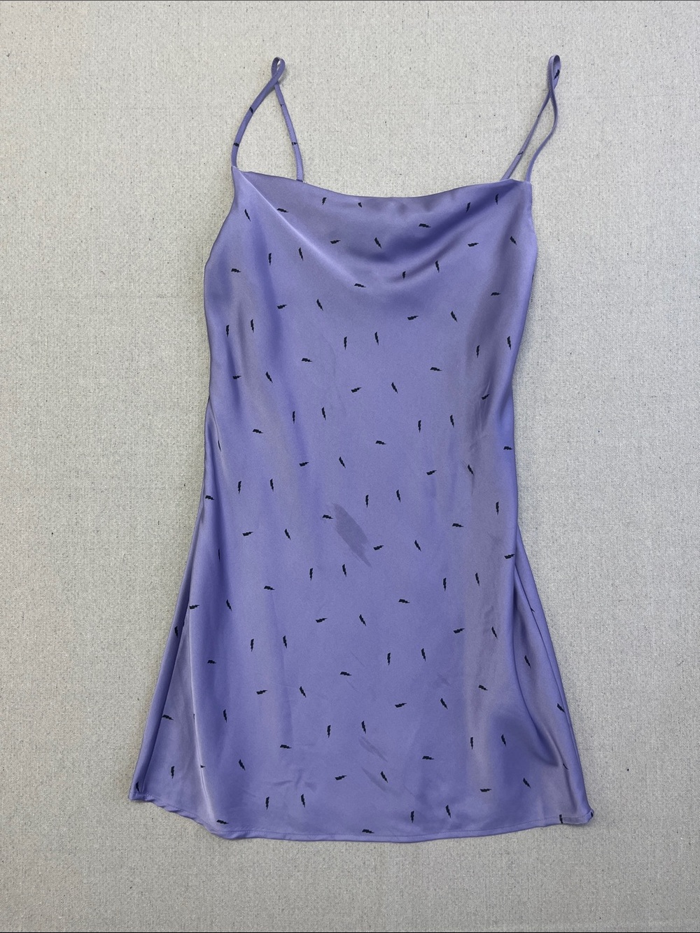 Forever 21 Lavender Satin Slip Dress Small Cowl Neck Mini Party Dress - Picture 1 of 14